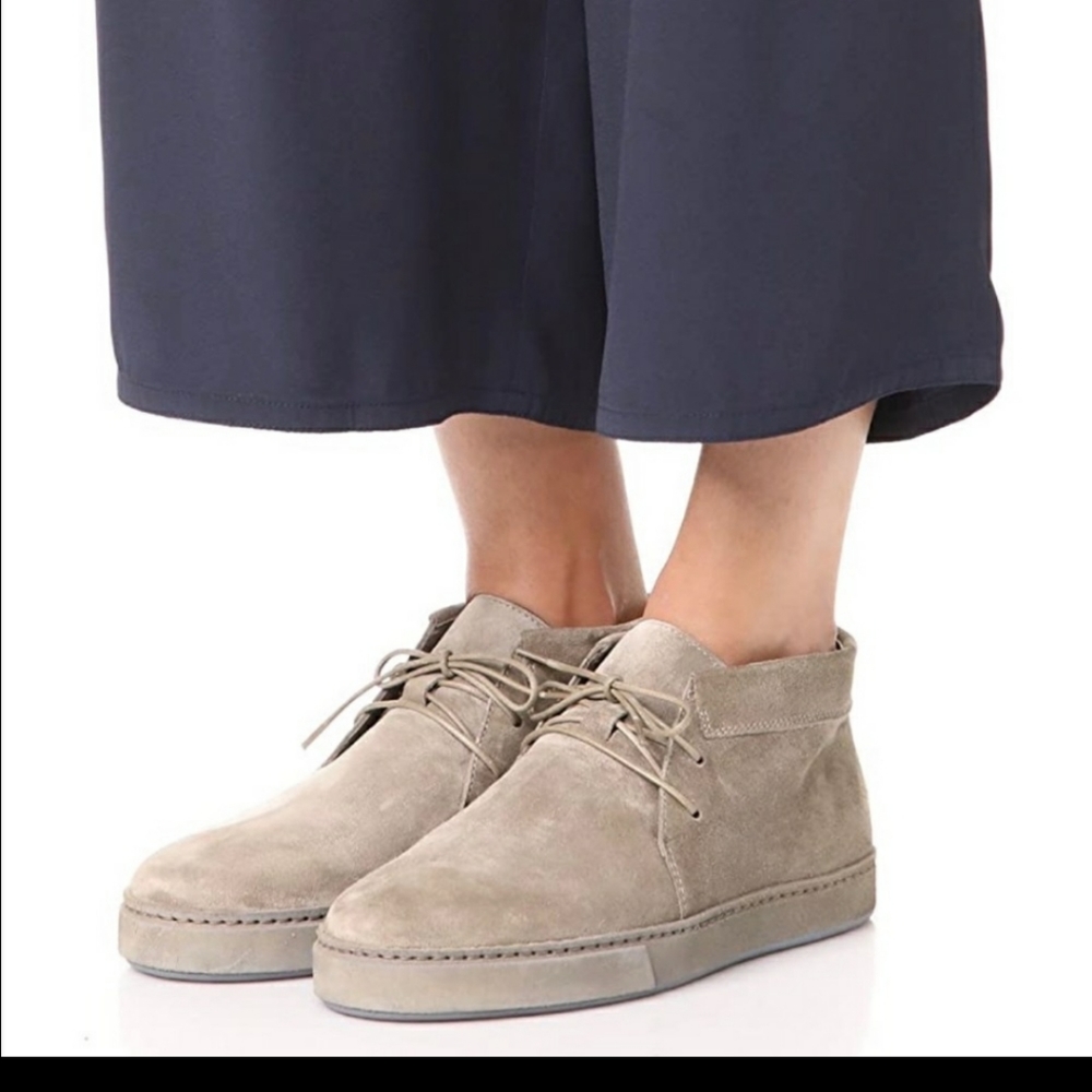Vince Suede Ankle Booties in Taupe/ Grey